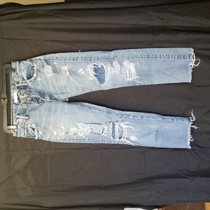 Moussy jeans, distressed, light-blue, size 27